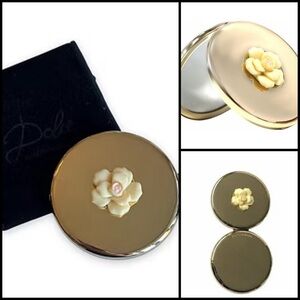 Vintage Dolce & Gabbana Limited Edition Mirror Gold Compact with Floral Design